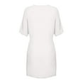 thumbnail image 5 of MEZZALL Women's Chiffon Shirt Dresses Summer Dresses Mid Length Loose Solid Color Short Sleeved Comfortable Loose Shirt Casual Business Shift Dress Birthday, 5 of 5