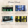 thumbnail image 4 of Eyisean 32" H LED Glass Display Cabinet with 7 Color Lights for Collectibles, Lighted Vintage Curio Cabinet with Lattice Doors, Modern Display Showcase with Adjustable Shelves for Living Room, 4 of 12