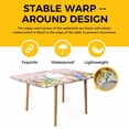 thumbnail image 4 of Easter Table Cloths for 6 Foot Rectangle Tables, Country Rabbit Feet Eggs Leaves Pink Wooden Grain Patio Waterproof Elastic Fitted Tablecloths, Washable Rectangular Table Cover for Camping, 4 of 8