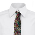 thumbnail image 2 of Abstract Necktie, Assorted Curvy Thick Lines, Dress Tie, 3.7", Multicolor, by Ambesonne, 2 of 3