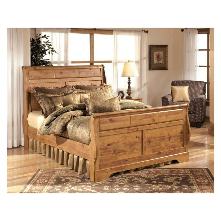 Ashley Bittersweet Wood King Sleigh Headboard in Light Brown