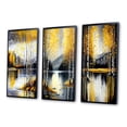 thumbnail image 3 of Designart "Birch Trees by the Lake in Grey and Yellow I" Landscape & Nature Framed Wall Art Set Of 3 - Yellow Tree Birch Frame Gallery Wall Set For Home Decor, 3 of 6