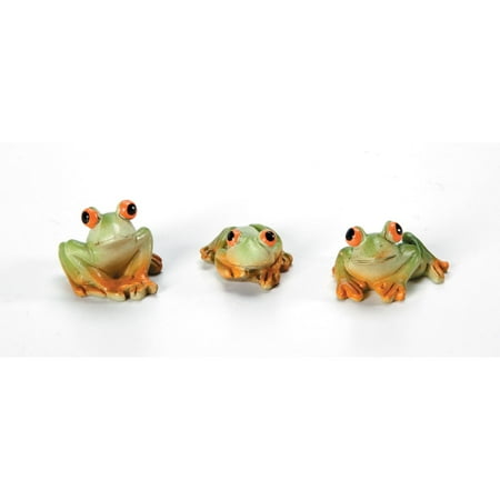 Stacked Frogs - Fairy Garden Animals: Resin Mini Frogs, 3 pack