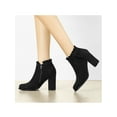 thumbnail image 4 of BLISSFUL STEP Valentine's Women's Ankle Boots Pointed Toe Zip-Up Block Heel Black 6, 4 of 8