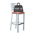 thumbnail image 2 of Linon Belmar 30" Indoor Metal Bar Stools, Set of 2, Silver/Rust Faux Leather, 2 of 9