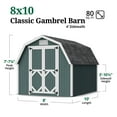 thumbnail image 3 of Little Cottage Co. 8x10 Classic Gambrel Barn with 4 ft. Sidewalls, Outdoor Wood Storage Shed Do-It-Yourself Precut Kit, 3 of 13