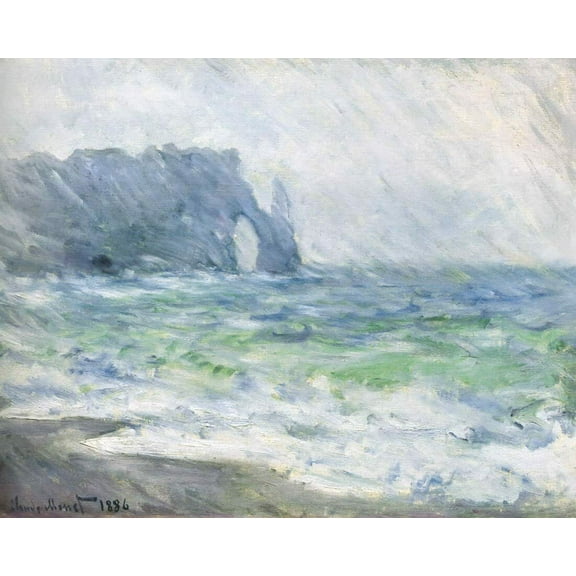 Rain At Etretat-Monet - CANVAS OR FINE PRINT WALL ART