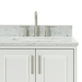 thumbnail image 6 of Ariel Stafford 61 Inch Double Rectangle Sink Vanity With Carrara White Marble Countertop W/0.75" Edge In White, 6 of 11