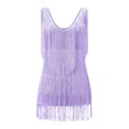 thumbnail image 4 of gcong Sequin Dresses Flapper Dresses with Fringe Mini Dresses Prom Party Dress Spaghetti Strap Sleeveless Tassel Sling Dress V Neck Party Clubwear Purple, 4 of 5