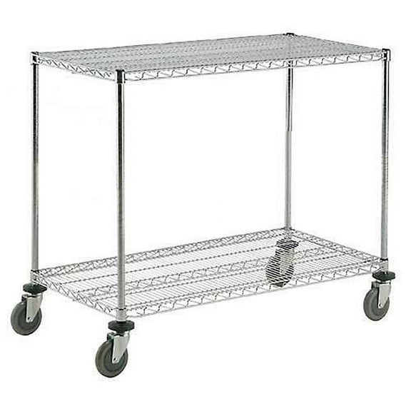 Nexel® Adjustable Chrome Wire Shelf Cart w/2 Shelves 800 Ib. Capacity 36"L x 24"W x 40"H