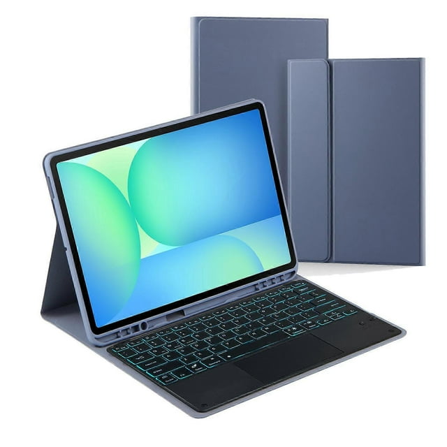 Étui pour Tablette en Cuir avec Clavier Bluetooth Rétroéclairé à Pavé Tactile Compatible PST-X620, Cadeau de Haute Qualité