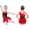 Red, variant on Girls Sleeveless Feather Latin Dance Leotard Dress Sparkly Rhinestones Jazz Cha Cha Ballroom Dancewear Pink 6