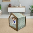 thumbnail image 3 of Southwestern Pet House, Vintage Tribal Triangles Peruvian Mexican Traditional Motifs in Pastel Colors, Outdoor & Indoor Portable Dog Kennel with Pillow and Cover, 5 Sizes, Multicolor, by Ambesonne, 3 of 5
