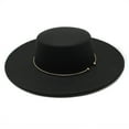 thumbnail image 2 of HNMKIU Cowboy Hats Fedora Flat Top Design for Women and Men Stylish Pork Pie Wide Brim Accessory,Black, 2 of 7