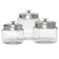 thumbnail image 1 of ENS 3 POTS MONTANA Anchor Hocking avec COUVERCLES EN ACIER INOXYDABLE, 1 of 3