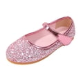 thumbnail image 6 of Girls Sandals Kids Sparkly Sequin Bowtie Princess Dress up Mary Jane Shoes Toddler Wedding Party Bridesmaid Ballet Flat Shoes Red 13.5 Little Kid, 6 of 7