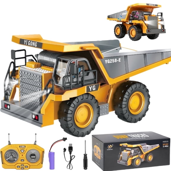 Freecat Remote Control Dump Truck, 1:20 Remote control trucks for kids boys 8-12, RC Construction Vehicles Toys W/Light Sound, Birthday Christmas Gifts for Boys Ages 3 4 5 6 7 8 .