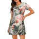 thumbnail image 1 of Fotbe Tropical With Flamingos Bata de Dormir para Mujer con Estampado, Camisón de Algodón de Manga Corta, Ropa de Dormir Casual, 1 of 6
