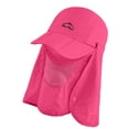 thumbnail image 2 of Sombrero de pesca plegable, gorra para el sol para hombres y mujeres, sombrero de ala ancha con tapa para el rostro y solapa para el cuello para senderismo y ciclismo, color rosa y rojo., 2 of 12