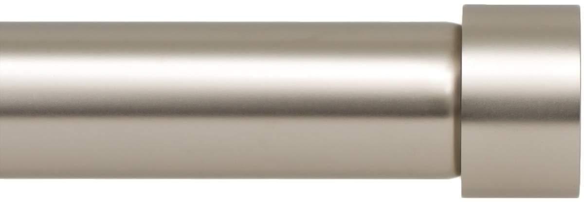 Metal Stainless Steel Look Curtain Rod 16 mm Complete Set with End Caps Tip 