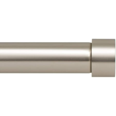 Ivilon Drapery Window Curtain Rod - End Cap Style Design 1 Inch Pole. 48 to 86 Inch Color Satin Nickel 48 to 86 in.