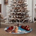 thumbnail image 5 of Salouo Blue Sky Cloud Puppy Christmas Tree Skirt 48" Farmhouse Christmas Decorations Snowman Xmas Tree Skirt Tree Mat for Holiday Party Decor, 5 of 8