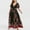 Black, variant on womens plus size dresses Plus Size Fashion Women Butterfly Printed V-Neck Short Sleeve Casual Long Dress