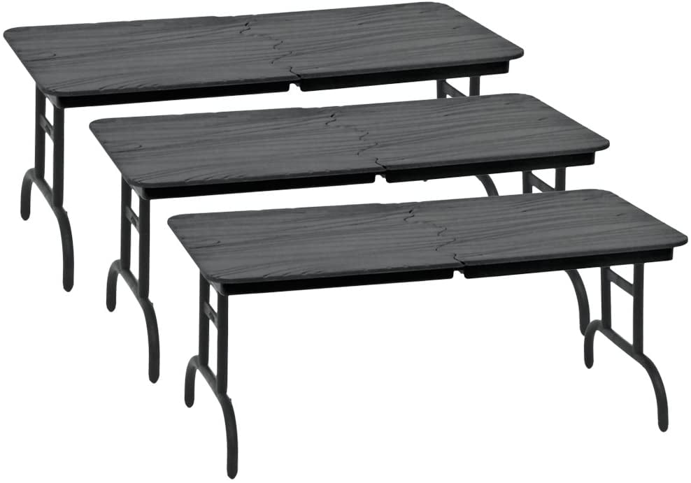Set of 3 Black Breakable Tables for WWE Wrestling Action Figures