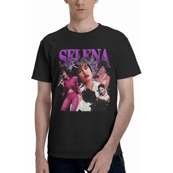 Men's Selenas Music Quintanilla T-Shirt Cotton Short Sleeve Tee Top XL