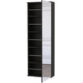 thumbnail image 3 of Black Wall Mounted Shoe Rack With Mirror, Holds 10 Pairs Of Shoes, Space Saving Feature, Single Door, Particle Board Construction Mirror In , Stores Pairs, Option, Product, 3 of 4