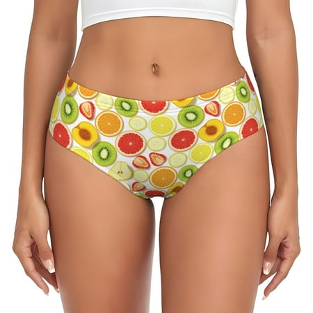 Womens Underwear - Colorful fruit lemon No Show Seamless Underwear for Women  Soft Stretch Womens Panties  Hipster Ladies Panties Bikini Underwear Briefs