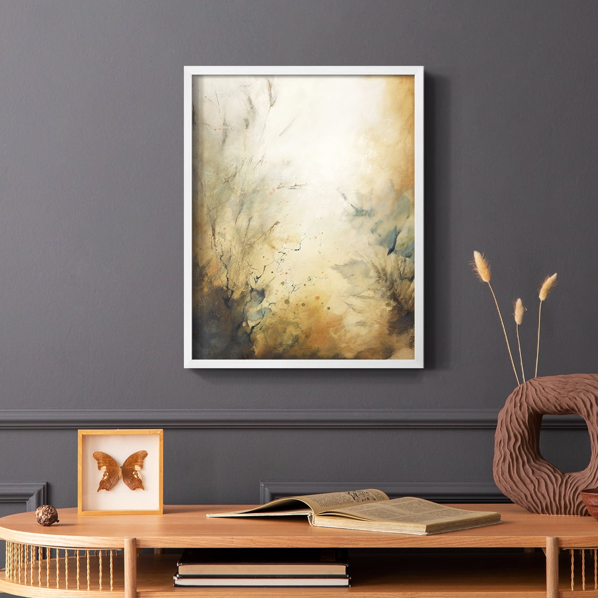 Desert Song I Framed Print in White Solid Wood Framed Print No Nail Hanging