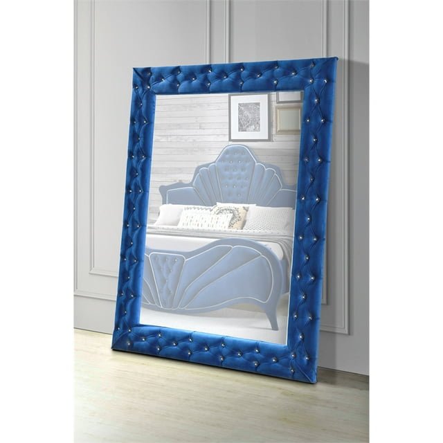 ACME Dante Accent Floor Mirror in Blue Velvet