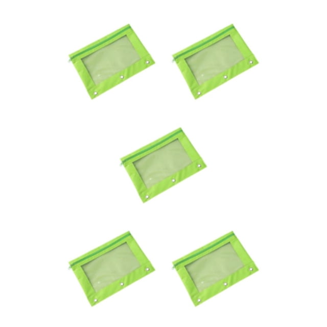 Transemion Easy To Carry And Organize Documents With Stylish Pouch Easy To Organize Items Fluorescent Green 5Set