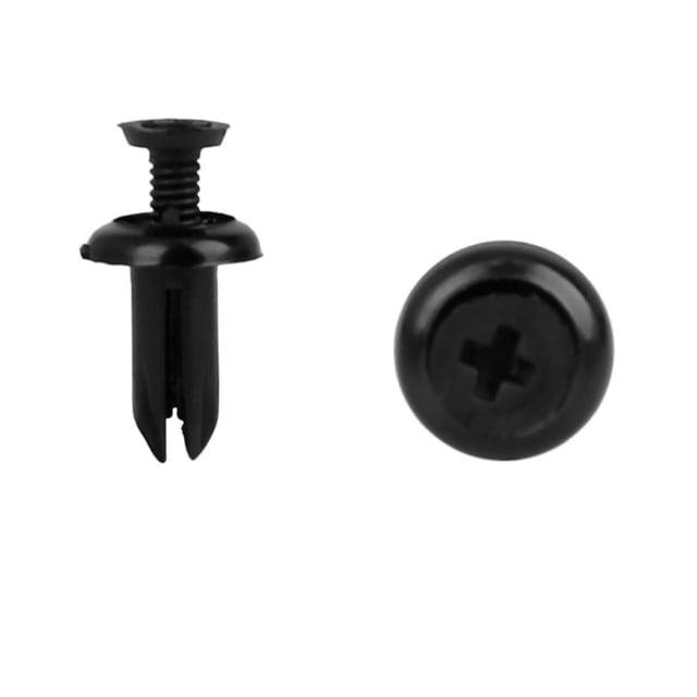 30pcs 5mm Agujero 12mm Grapa Panel Puerta de Coche Bandeja Maletero Tornillo Plástico Negro