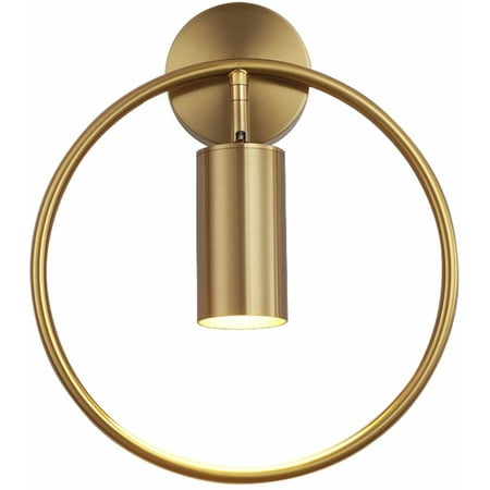 

EASTIN Lighting Brass Modern Wall Mounted Light -Light Mid Century Circle Wall Sconces Bedroom Decor Hallway Light