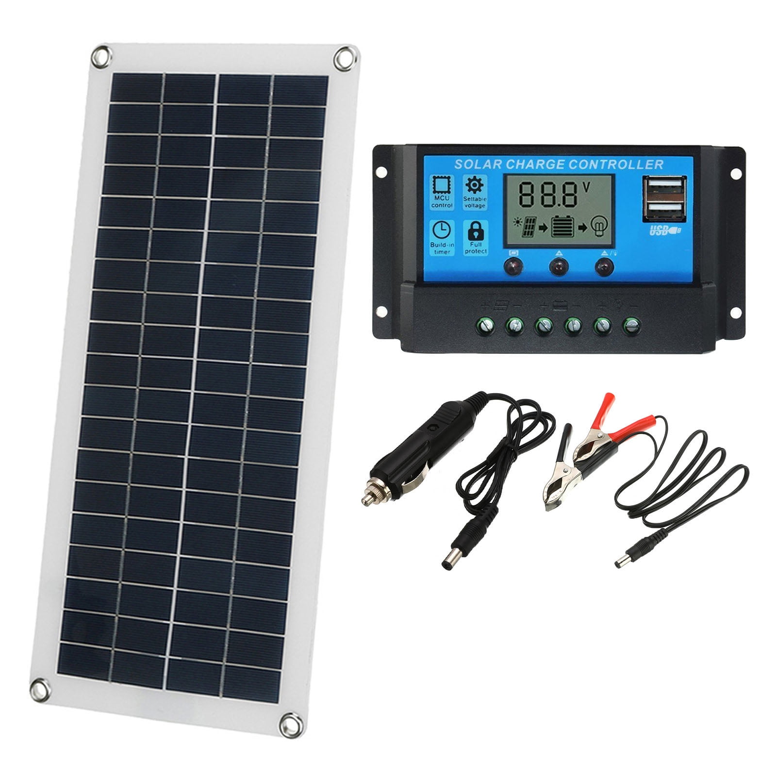 Solar Panel 12V Battery Charger System Maintainer Marine Boat RV Car Waterproof 