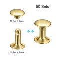 thumbnail image 3 of Unique Bargains 50 Sets Leather Rivets 8mm Double Cap Rivets 10mm Height Metal Studs Rivet, Gold Tone, 3 of 5