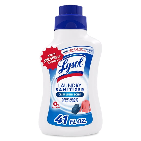 Lysol Laundry Sanitizer Additive Sanitizing Liquids for Clothes, Crisp Linen, 41 fl oz
