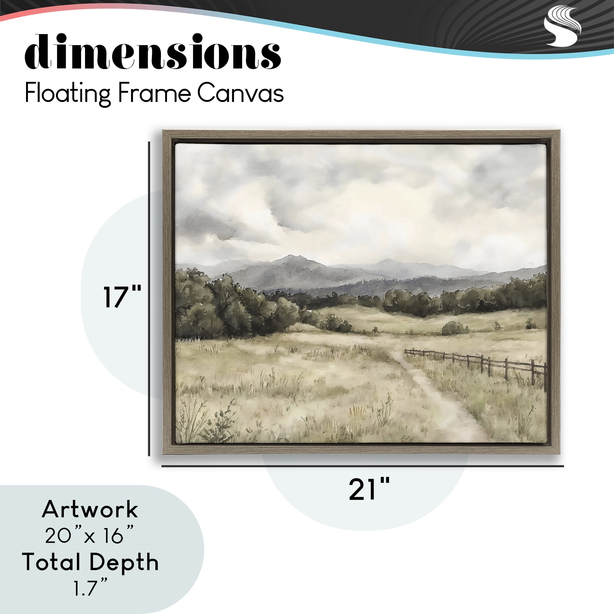 Stupell Industries Muted Trail Along Fence Brown Framed Floater Canvas Wall Art, design by Riley B