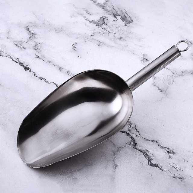 Cuchara de hielo de metal cuchara de hielo de cocina de acero inoxidable pequeña cuchara de metal para alimentos y dulces