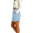 thumbnail image 5 of HADST HADST Women's Pleated High Waisted Denim Shorts Elastic Waist Wide Leg Stretchy Faux Jeans with Side Pockets, 5 of 7