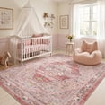 thumbnail image 3 of VUNATE 8'x10' Rugs for Living Room Washable Rugs Floral Vintage Area Rug Botanical Indoor Carpet Soft Rugs for Bedroom Office Dining Room Kitchen Laundry Room Accent Rug Contemporary Home Decor Pink, 3 of 9