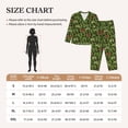 thumbnail image 4 of Picia Green Cacti And Red Chili Pattern Women’s Long-Sleeve Sleepwear Set - Soft 2-Piece Loungewear with Pockets, Comfy PJs for Relaxing Nights-Medium, 4 of 7