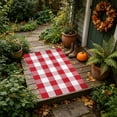thumbnail image 6 of Christmas Large Plaid Rug Doormat, 19.6x31.5 Inches Hand-woven Red White Plaid Rug Cotton Blend Washable Welcome Mat for Front Door Porch Home Farmhouse Indoor Outdoor Use, 6 of 6