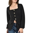 thumbnail image 4 of Blusa con botones metalicos Roman Fashion /Juvenil, 1912 (Negro) negro M, 4 of 5