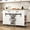 White, variant on ANPOO Large Rolling Kitchen Island Table on Wheels with Drop Leaf, Barn Door Kitchen Island Table with Storage Cabinet and Tower Rack, Island Table for Kitchen