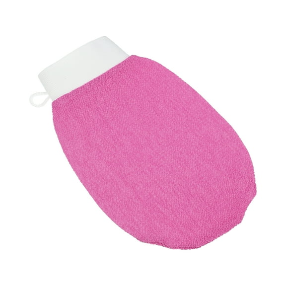 Unique Bargains 1 Pc Rayon Shower Gloves Exfoliating Gloves for Bathroom 8.86"x6.02" Pink