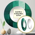 thumbnail image 3 of Designart "Art Deco In Green Cubic Lines" Abstract Geometric Round Mirror Set Of 3 - Modern Green Round Bathroom Wall Mirror Set, 3 of 5
