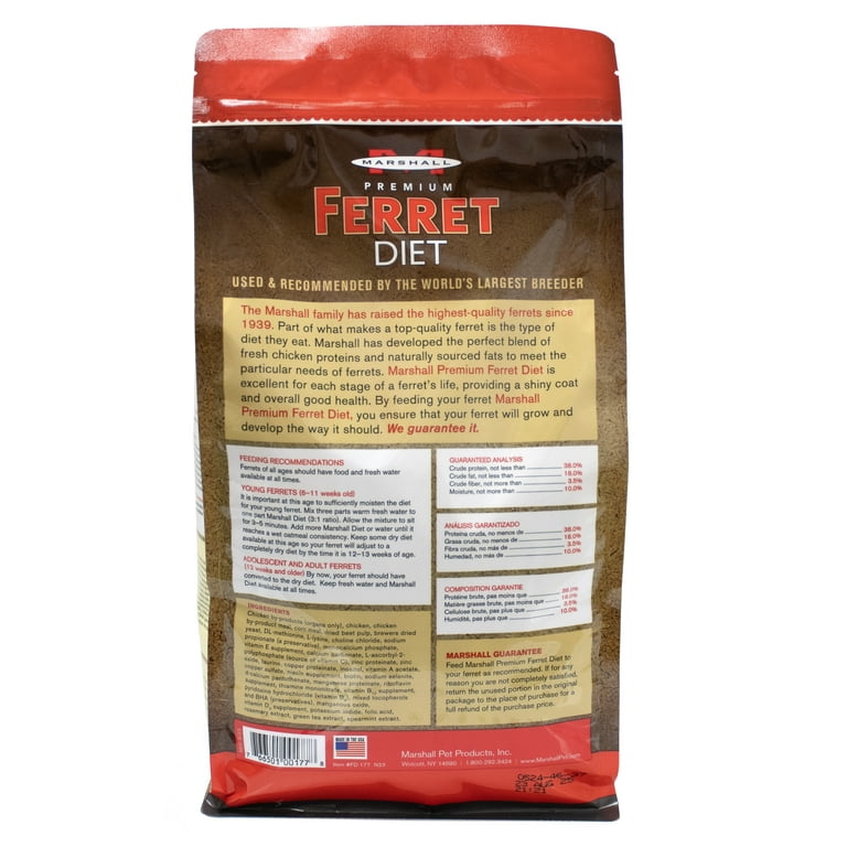Free Shipping! Marshall Pet Products Ferret Food 4 Lb Premium Diet